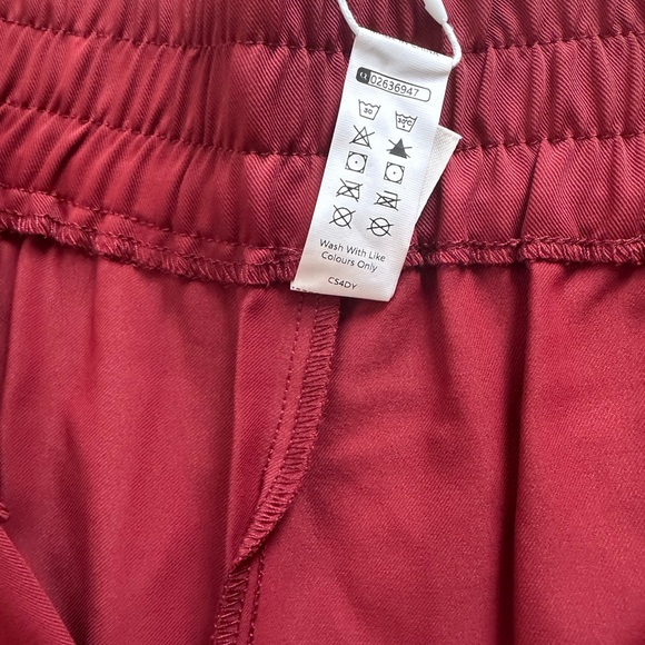 Halara Red Flex High Waisted Zipper Pocket Shirred Straight Leg Work Pants XL - Picture 10 of 13